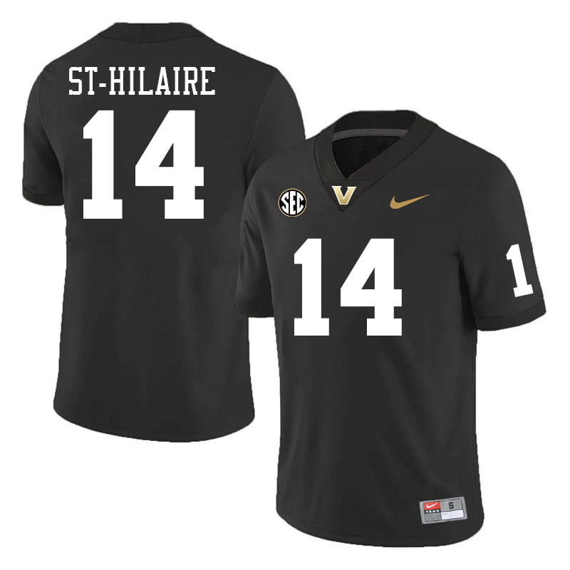 Vanderbilt Commodores #14 Jeremy St-Hilaire College Football Jerseys Stitched-Black